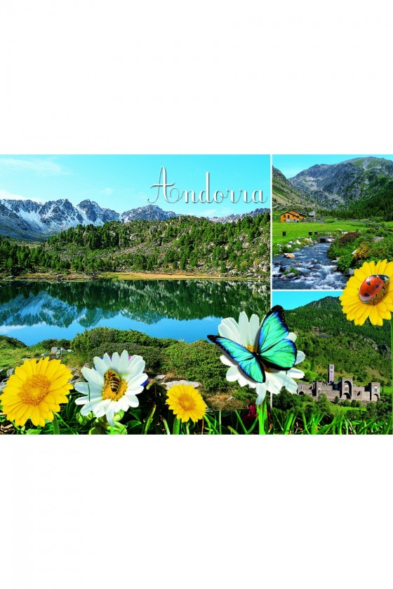 POSTALS 3D 3 VISTES I FLORS